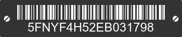 2014 HONDA Pilot 5FNYF4H52EB031798 VIN decoded
