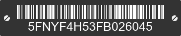 2015 HONDA Pilot 5FNYF4H53FB026045 VIN decoded