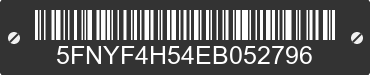 2014 HONDA Pilot 5FNYF4H54EB052796 VIN decoded