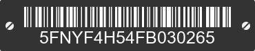 2015 HONDA Pilot 5FNYF4H54FB030265 VIN decoded
