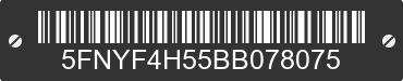 2011 HONDA Pilot 5FNYF4H55BB078075 VIN decoded