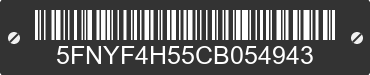 2012 HONDA Pilot 5FNYF4H55CB054943 VIN decoded