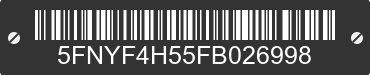 2015 HONDA Pilot 5FNYF4H55FB026998 VIN decoded