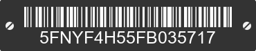 2015 HONDA Pilot 5FNYF4H55FB035717 VIN decoded