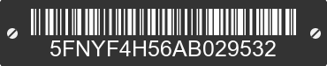 2010 HONDA Pilot 5FNYF4H56AB029532 VIN decoded