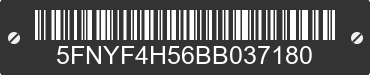 2011 HONDA Pilot 5FNYF4H56BB037180 VIN decoded
