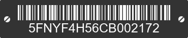 2012 HONDA Pilot 5FNYF4H56CB002172 VIN decoded