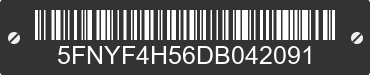 2013 HONDA Pilot 5FNYF4H56DB042091 VIN decoded