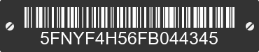2015 HONDA Pilot 5FNYF4H56FB044345 VIN decoded