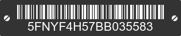 2011 HONDA Pilot 5FNYF4H57BB035583 VIN decoded