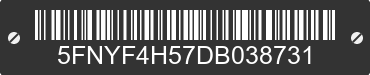 2013 HONDA Pilot 5FNYF4H57DB038731 VIN decoded