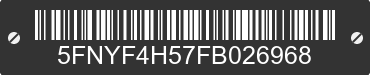 2015 HONDA Pilot 5FNYF4H57FB026968 VIN decoded