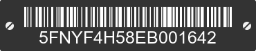 2014 HONDA Pilot 5FNYF4H58EB001642 VIN decoded