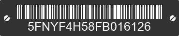 2015 HONDA Pilot 5FNYF4H58FB016126 VIN decoded