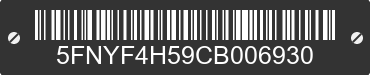 2012 HONDA Pilot 5FNYF4H59CB006930 VIN decoded