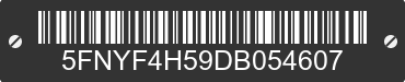 2013 HONDA Pilot 5FNYF4H59DB054607 VIN decoded
