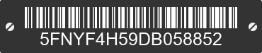 2013 HONDA Pilot 5FNYF4H59DB058852 VIN decoded