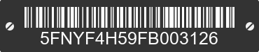2015 HONDA Pilot 5FNYF4H59FB003126 VIN decoded