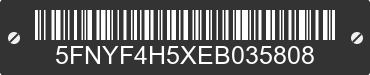 2014 HONDA Pilot 5FNYF4H5XEB035808 VIN decoded