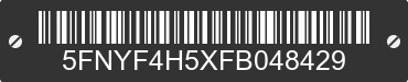 2015 HONDA Pilot 5FNYF4H5XFB048429 VIN decoded