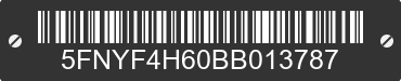 2011 HONDA Pilot 5FNYF4H60BB013787 VIN decoded