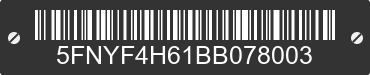 2011 HONDA Pilot 5FNYF4H61BB078003 VIN decoded