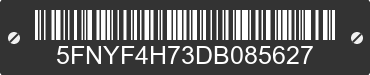 2013 HONDA Pilot 5FNYF4H73DB085627 VIN decoded