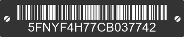 2012 HONDA Pilot 5FNYF4H77CB037742 VIN decoded