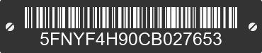 2012 HONDA Pilot 5FNYF4H90CB027653 VIN decoded