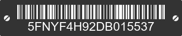 2013 HONDA Pilot 5FNYF4H92DB015537 VIN decoded