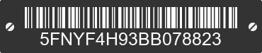 2011 HONDA Pilot 5FNYF4H93BB078823 VIN decoded