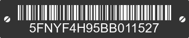 2011 HONDA Pilot 5FNYF4H95BB011527 VIN decoded