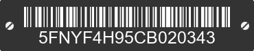 2012 HONDA Pilot 5FNYF4H95CB020343 VIN decoded
