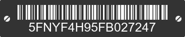 2015 HONDA Pilot 5FNYF4H95FB027247 VIN decoded