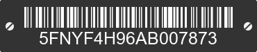 2010 HONDA Pilot 5FNYF4H96AB007873 VIN decoded