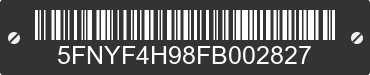 2015 HONDA Pilot 5FNYF4H98FB002827 VIN decoded