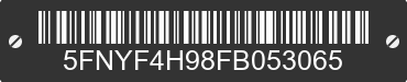 2015 HONDA Pilot 5FNYF4H98FB053065 VIN decoded