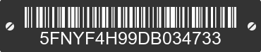 2013 HONDA Pilot 5FNYF4H99DB034733 VIN decoded