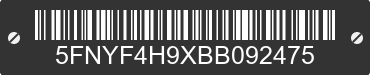 2011 HONDA Pilot 5FNYF4H9XBB092475 VIN decoded