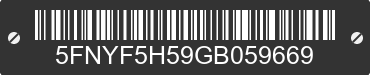 2016 HONDA Pilot 5FNYF5H59GB059669 VIN decoded