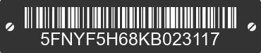2019 HONDA Pilot 5FNYF5H68KB023117 VIN decoded