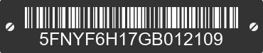 2016 HONDA Pilot 5FNYF6H17GB012109 VIN decoded