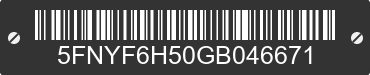 2016 HONDA Pilot 5FNYF6H50GB046671 VIN decoded