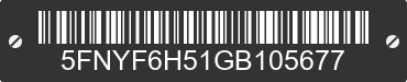 2016 HONDA Pilot 5FNYF6H51GB105677 VIN decoded