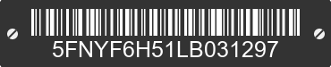 2020 HONDA Pilot 5FNYF6H51LB031297 VIN decoded