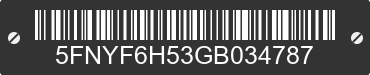 2016 HONDA Pilot 5FNYF6H53GB034787 VIN decoded
