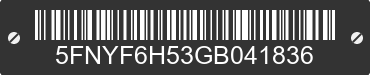 2016 HONDA Pilot 5FNYF6H53GB041836 VIN decoded
