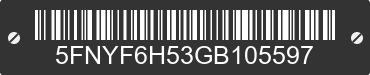 2016 HONDA Pilot 5FNYF6H53GB105597 VIN decoded