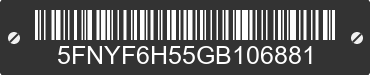 2016 HONDA Pilot 5FNYF6H55GB106881 VIN decoded