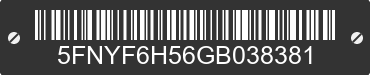 2016 HONDA Pilot 5FNYF6H56GB038381 VIN decoded